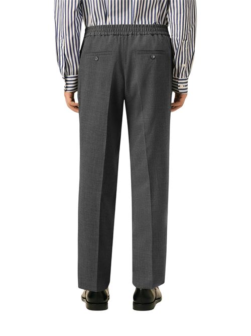 Pantaloni in lana con vita elasticizzata AMI PARIS | HTR226WV0211A189